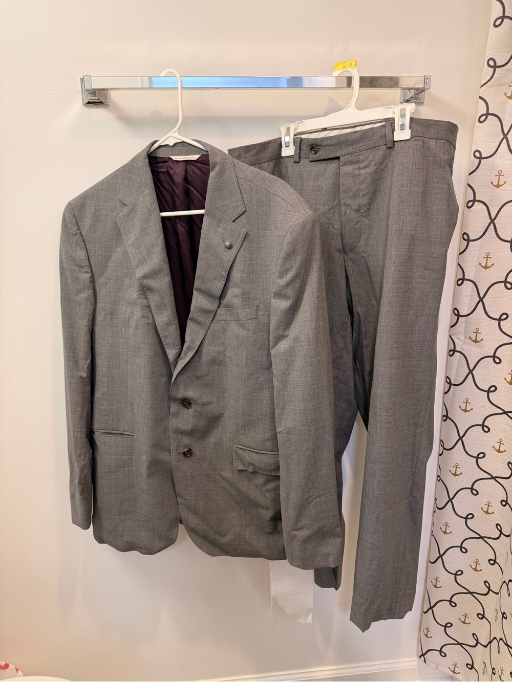 Men's Tailored Gray Two-Piece Suit Jacket & Pants